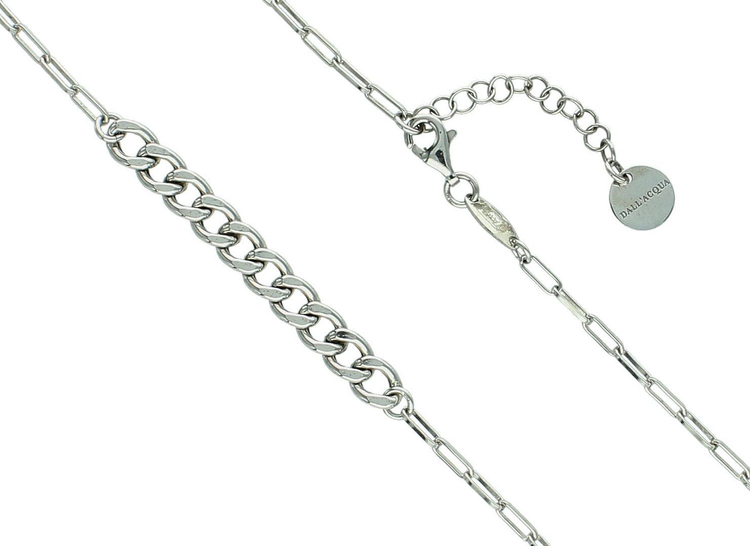 Naszyjnik srebrny pancerka Dall'Acqua. Naszyjnik wykonany z łańcuszka ankier i pancerki, spodoba się kobietom dojrzałym, o eleganckim stylu. Idealny na prezent.1.jpg